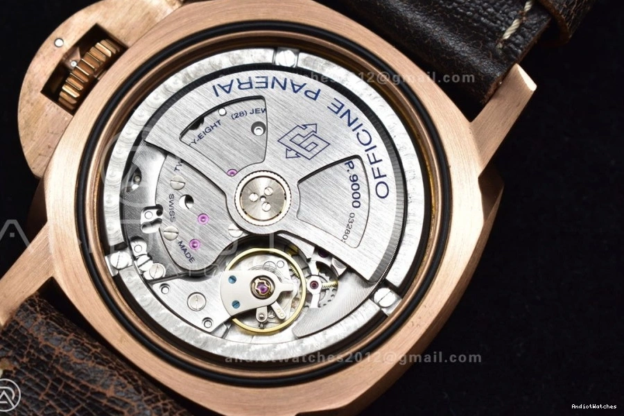 Super Edition N Bronzo Calfskin P.9000 PAM382 VSF 987 V Clone Strap 1:1 Distressed WrinkleFree Best on Brown 1008